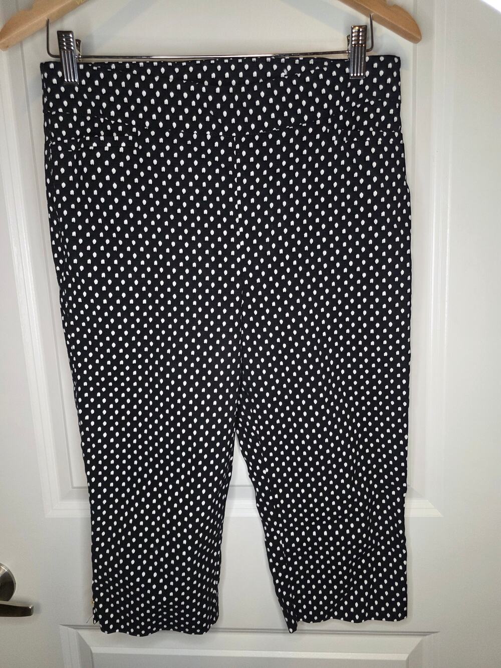 Chicos Black Brushstroke Capris